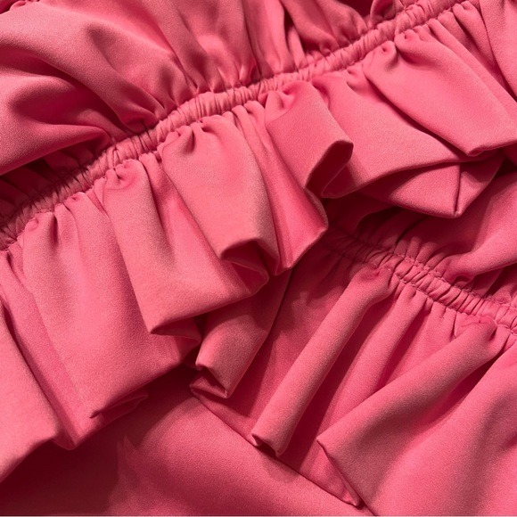 Zara Dresses Nwt Zara Voluminous Ruffled Ruched Pink Mini